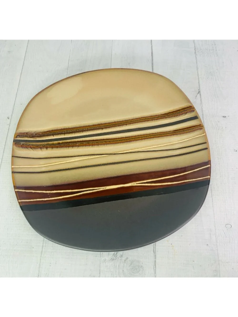 Better Homes And Gardens BAZAAR BURGUNDY Brown Stoneware Dinner Plates Set of 4